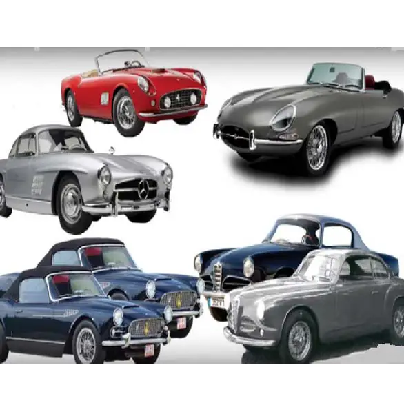 Alfa Romeos , Maserati , Jaguar E-type , Mercedes Benz , Ferrari